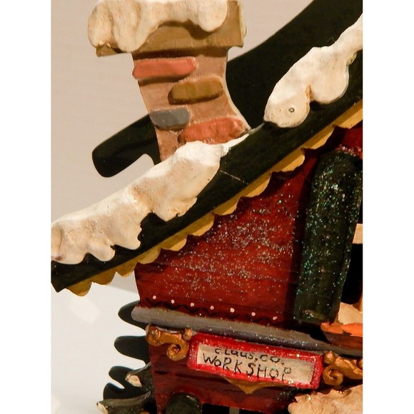 Kurt Adler Snowtown Village Claus & Co Workshop Lighted House With Santa Claus - Picture 11 of 13